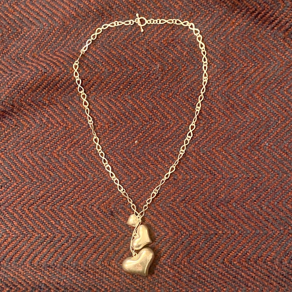 Silver Chain with 3 heart charms